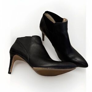 Clarks Narrative Genuine Leather Pointed-Toe Black Heel Ankle Boots Carlita Quin